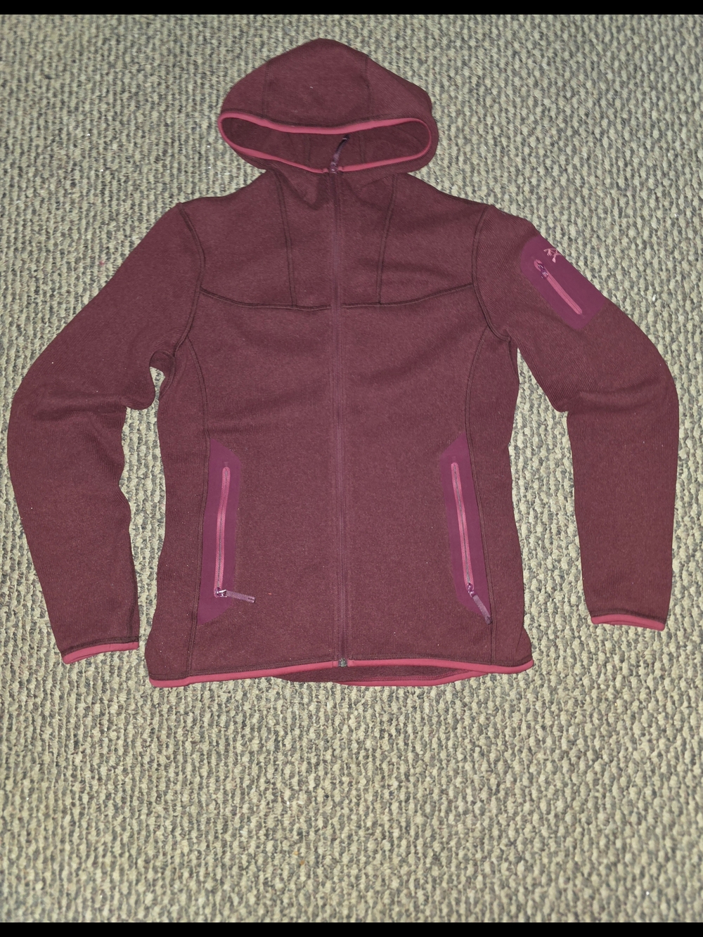 Arcteryx Women's Hooded Zip-Up Jacket in Deep Berry
